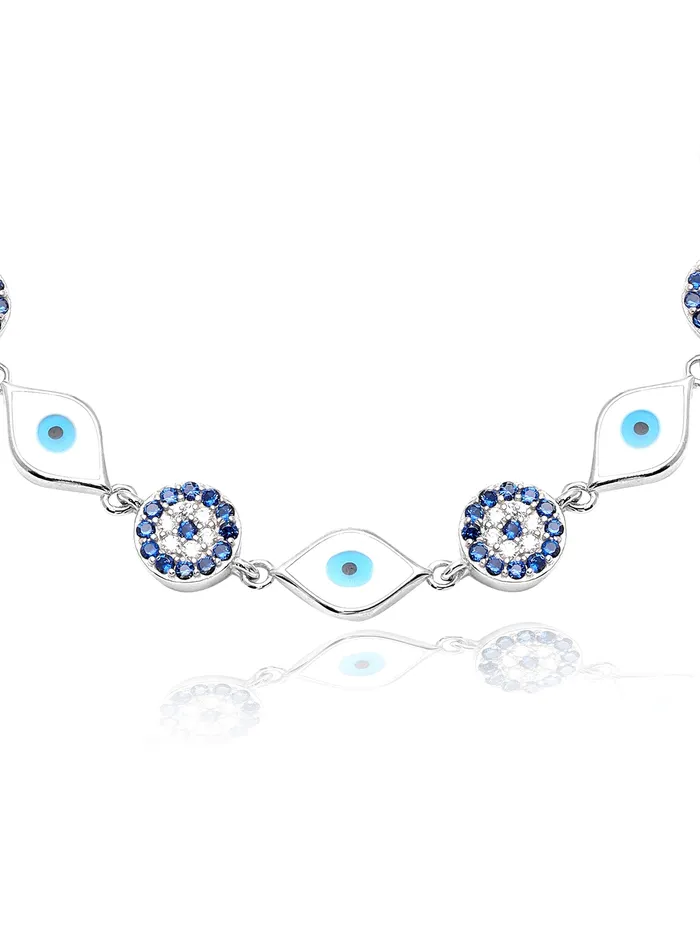 Bracelets Curio Cottage Azure Dreams 925 Silver Evil Eye Bracelet
