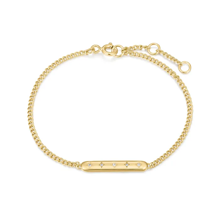 Bracelets Eklexic Gold Plated Galaxy CZ Bar Bracelet