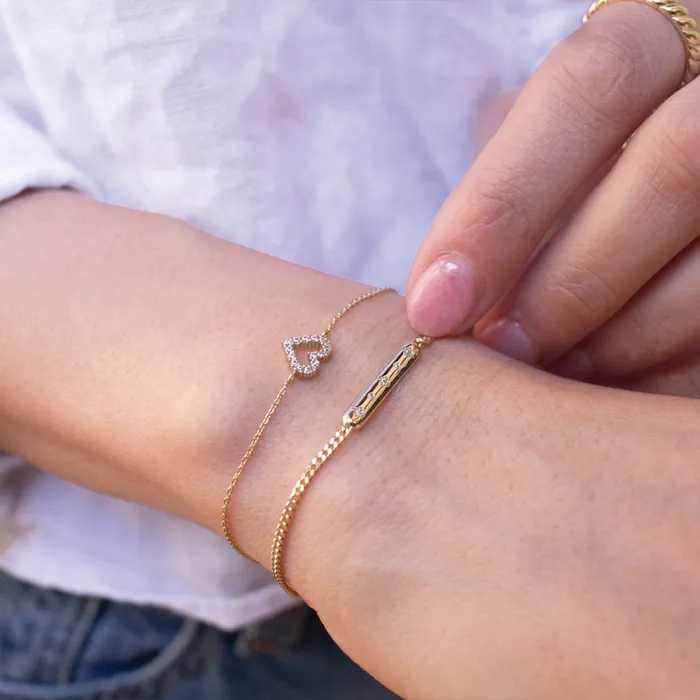Bracelets Eklexic Gold Plated Galaxy CZ Bar Bracelet