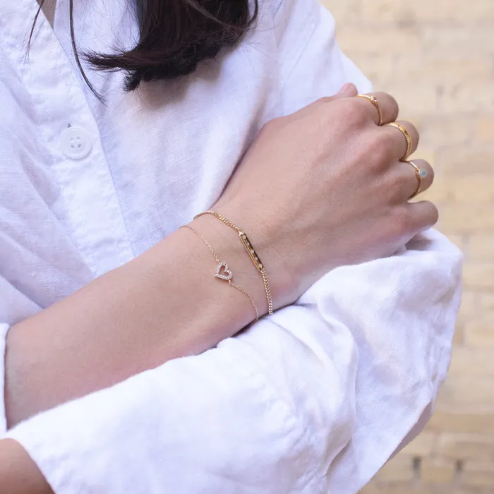 Bracelets Eklexic Gold Plated Galaxy CZ Bar Bracelet