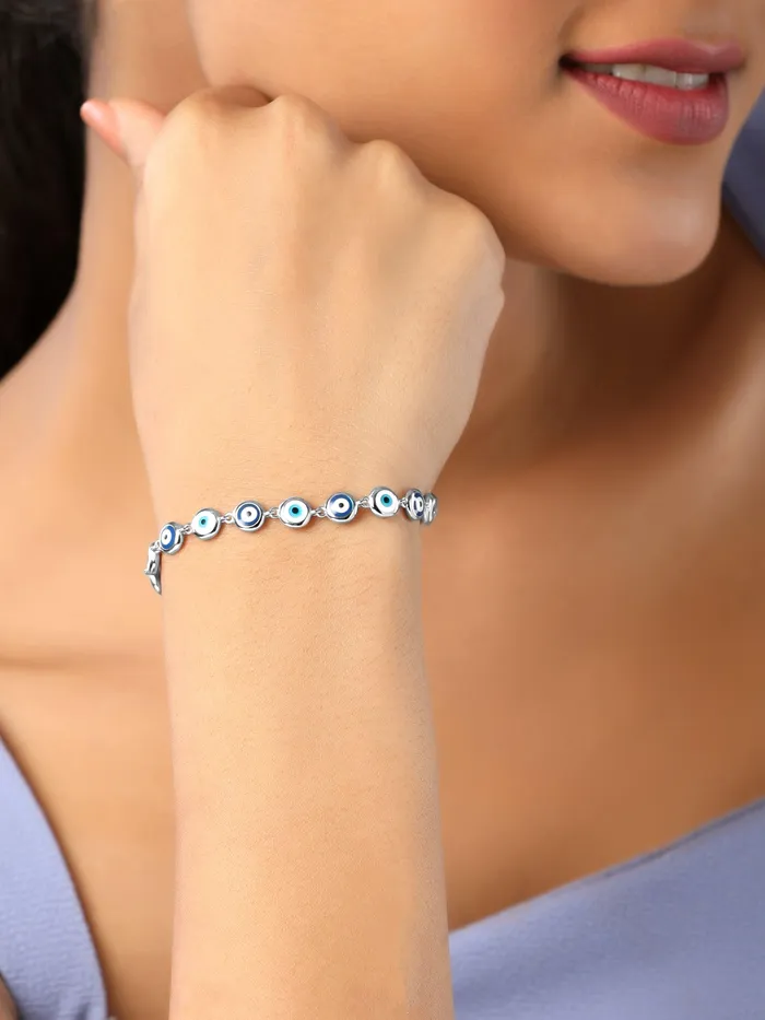 Curio Cottage Bracelets Elegance In 925 Silver Evil Eye Bracelet