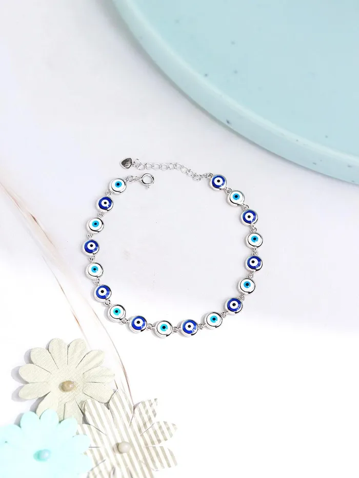 Curio Cottage Bracelets Elegance In 925 Silver Evil Eye Bracelet