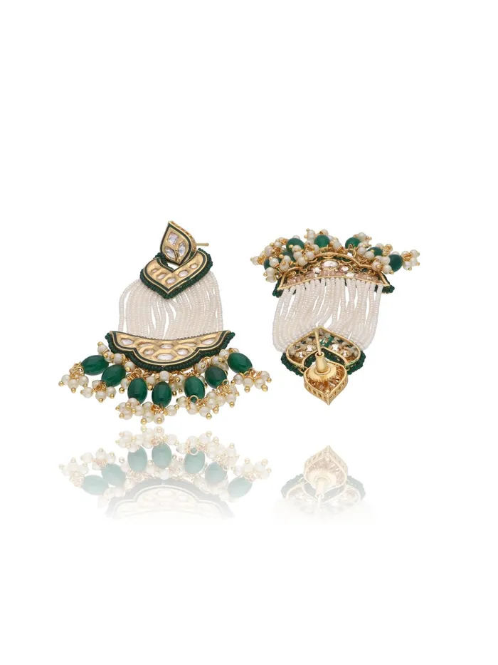 Curio Cottage Bridal Kundan and Pearls Passa Earrings Earrings Curio Cottage Bridal Kundan and Pearls Passa Earrings Earrings