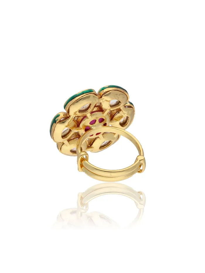 Curio Cottage Rings Bridal Red and Kundan Stone Aster Ring Curio Cottage Rings Bridal Red and Kundan Stone Aster Ring