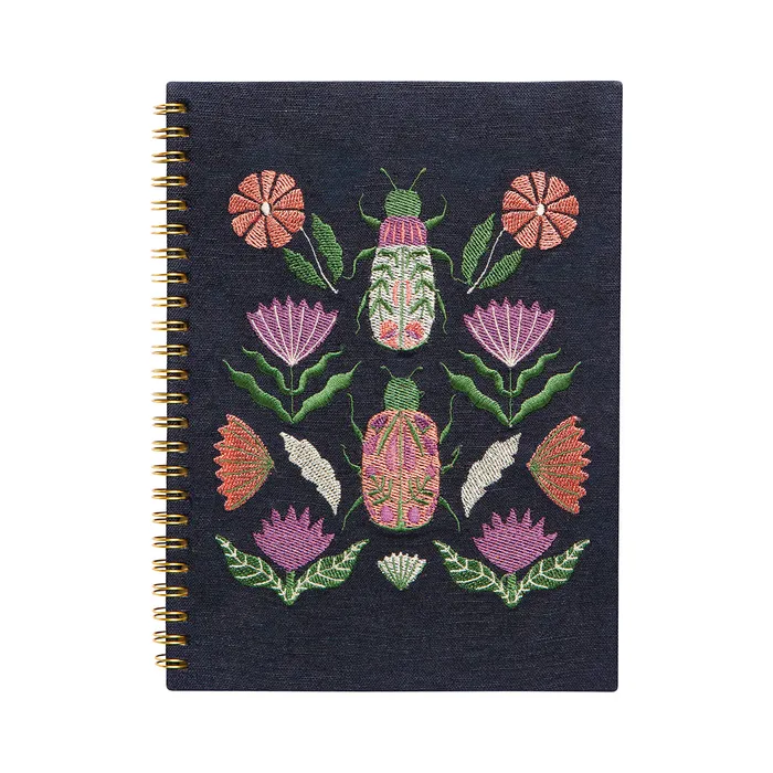 Danica Rings Ring Bound Embroidered Notebook