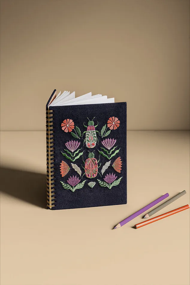 Danica Rings Ring Bound Embroidered Notebook
