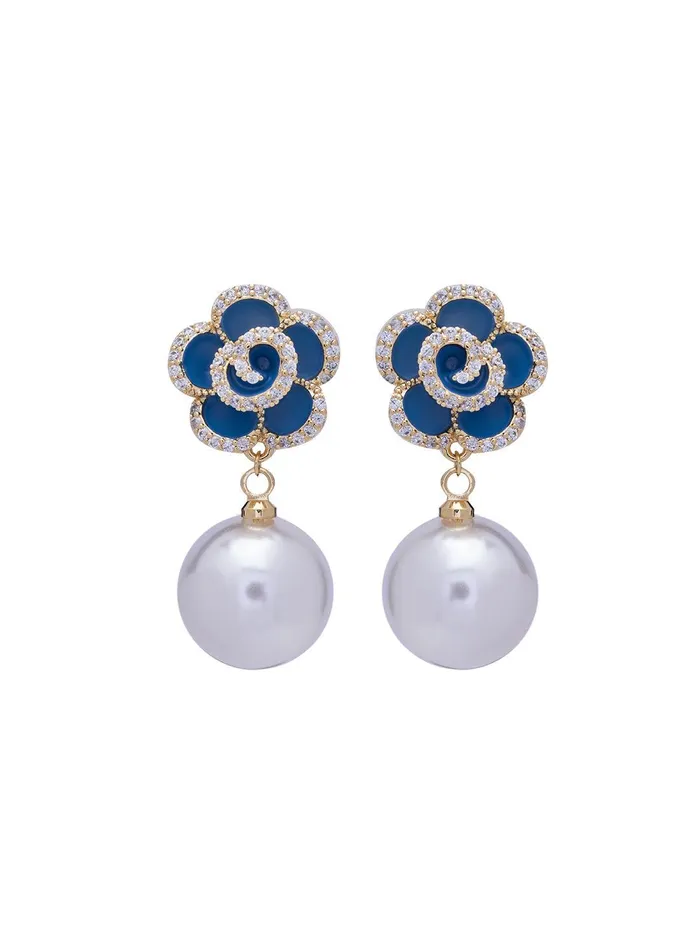Earrings Curio Cottage Azure Blue Pearl Drop Earrings Earrings Curio Cottage Azure Blue Pearl Drop Earrings