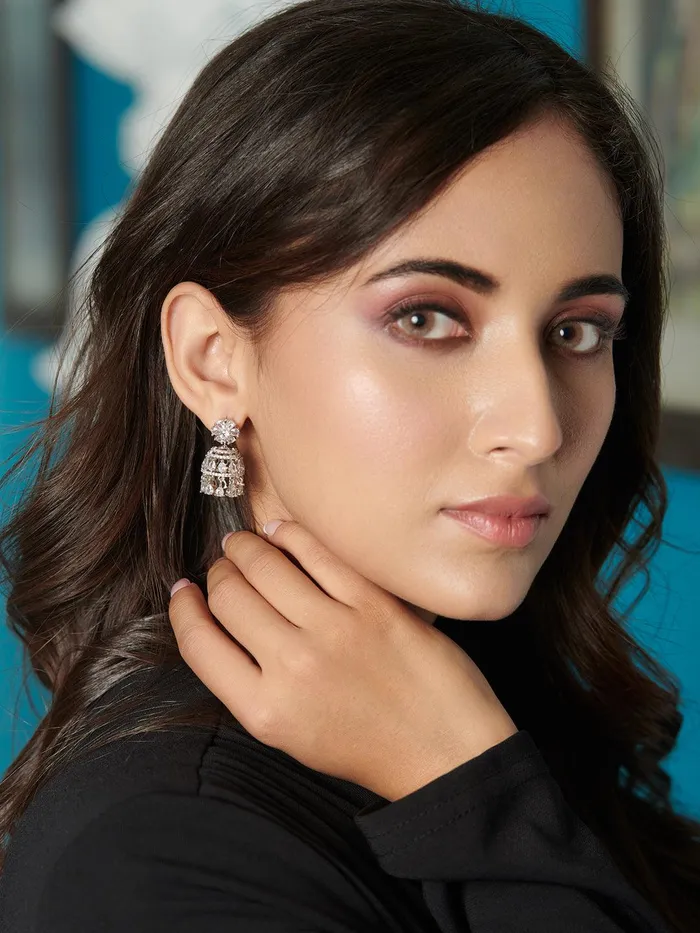 Earrings Curio Cottage Diamante Trinket Mini Cubic Zirconia Jhumki Earrings
