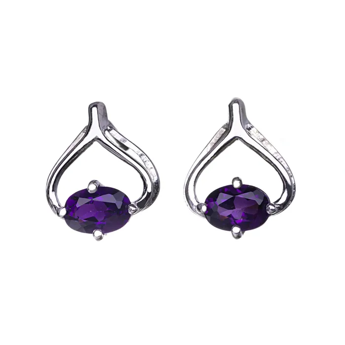 Earrings Four Peaks Mining Co Amethyst Wishbone Stud Earrings