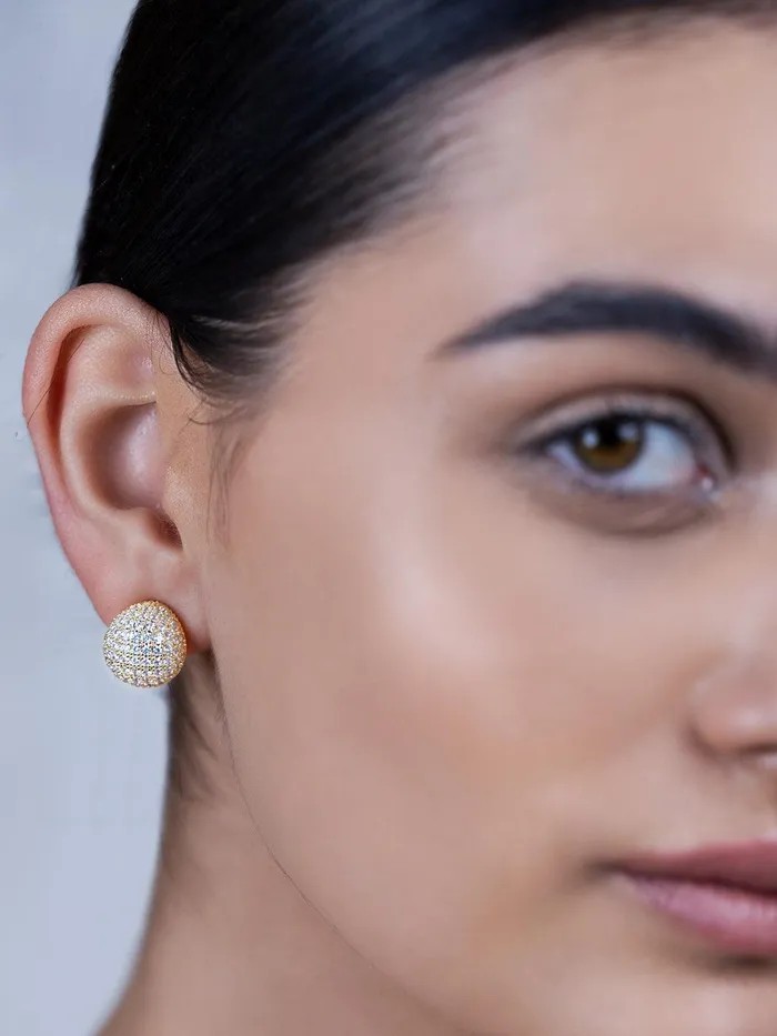 Earrings Gleaming Globe CZ Stud Earrings Gold Curio Cottage