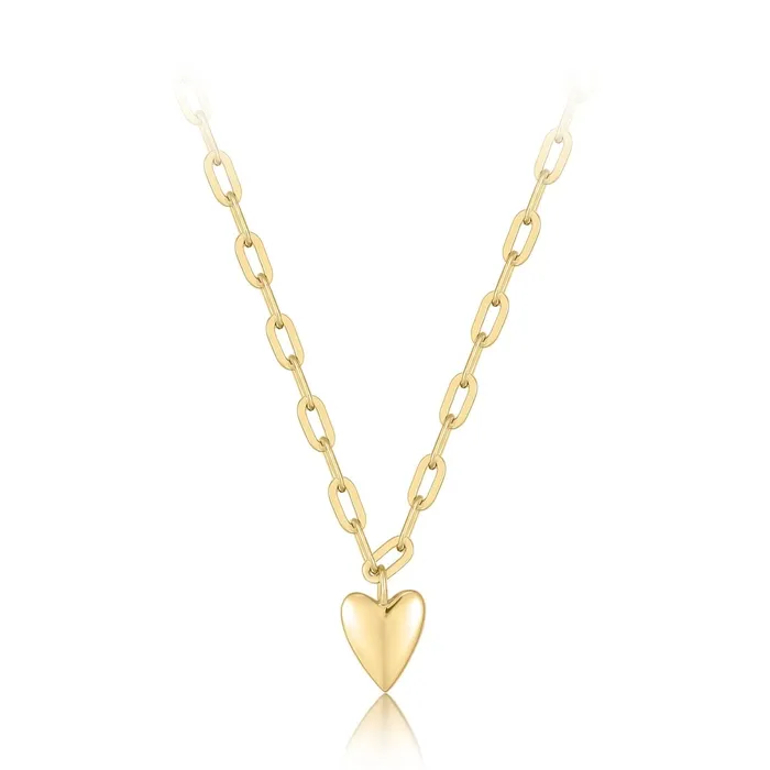 Eklexic Necklaces Micro Heart Charm Paperclip Necklace