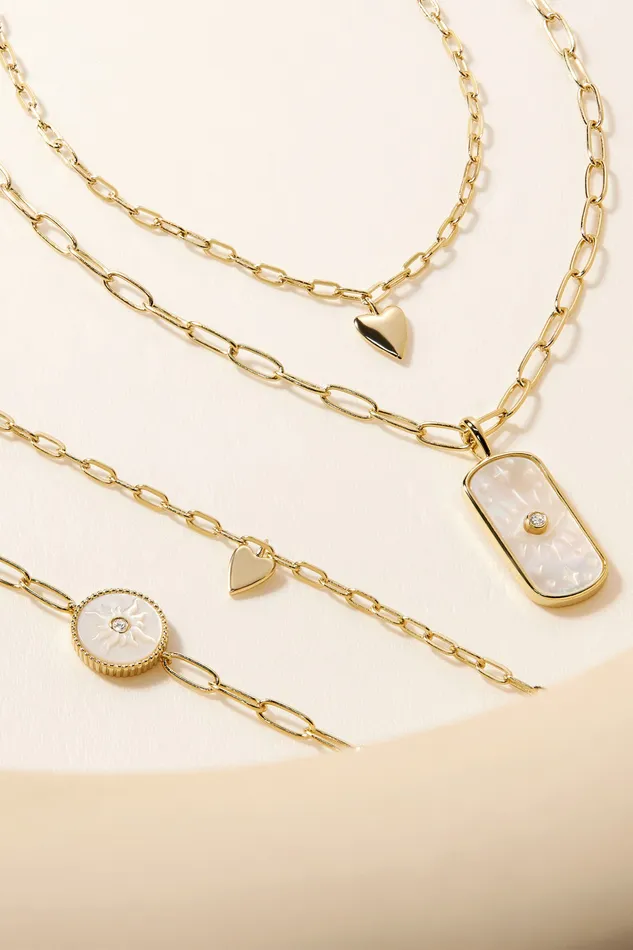 Eklexic Necklaces Micro Heart Charm Paperclip Necklace