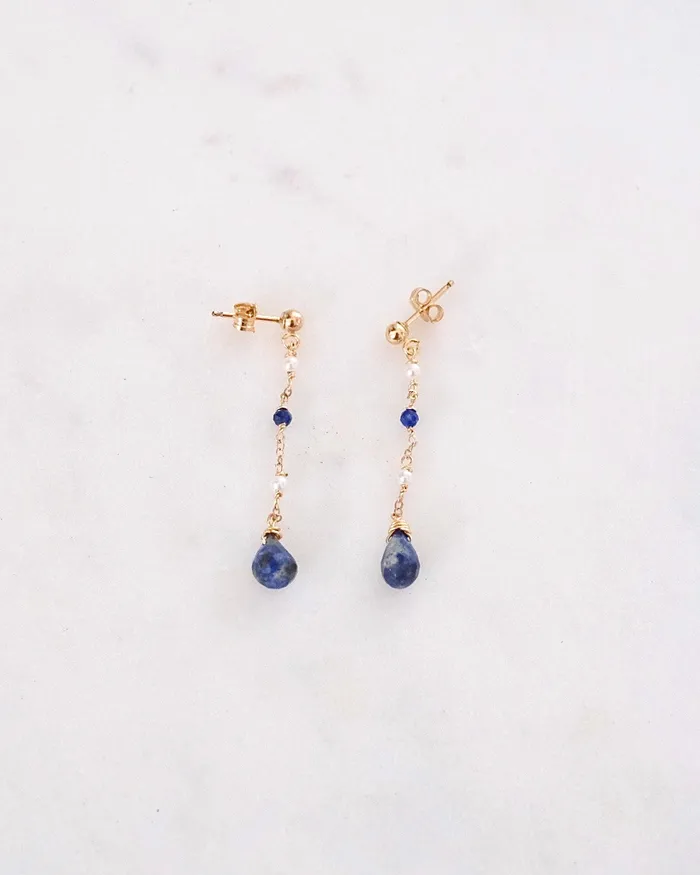 ERIJEWELRY Lapis lazuli Bohemian Earrings Earrings