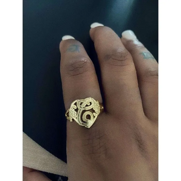 KHLOE JEWELS Custom Jewelry Rings Heart And Soul Initial Ring