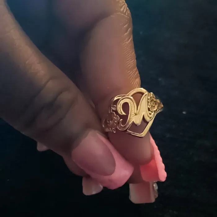KHLOE JEWELS Custom Jewelry Rings Heart And Soul Initial Ring