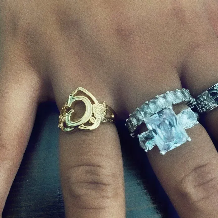 KHLOE JEWELS Custom Jewelry Rings Heart And Soul Initial Ring