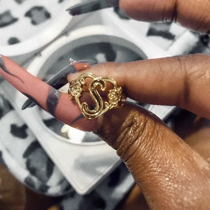 KHLOE JEWELS Custom Jewelry Rings Heart And Soul Initial Ring
