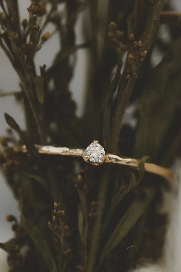 Lacee Alexandra Jewelry Rings Solid Gold Dainty Diamond Ring ReadyToShip