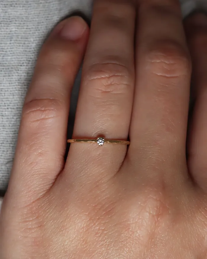 Lacee Alexandra Jewelry Rings Solid Gold Dainty Diamond Ring ReadyToShip