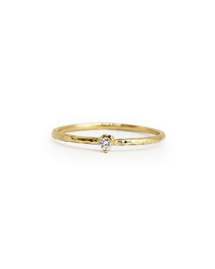 Lacee Alexandra Jewelry Rings Solid Gold Dainty Diamond Ring ReadyToShip