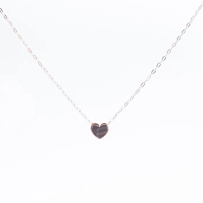 Mimi Marge Necklaces Rose Gold Vermeil Small Heart Puff Necklace