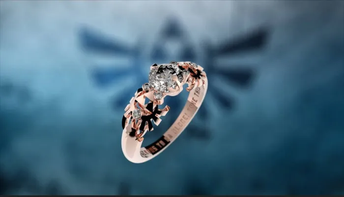 MyUniqueRing 14k Rose Gold Zelda Engagement Ring Triforce Inspired Yellow Rings MyUniqueRing 14k Rose Gold Zelda Engagement Ring Triforce Inspired Yellow Rings