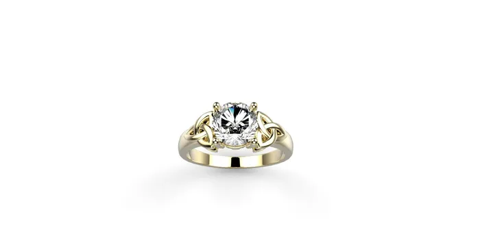 MyUniqueRing Rings Celtic Engagement Ring 14k Yellow Gold Celtic Ring