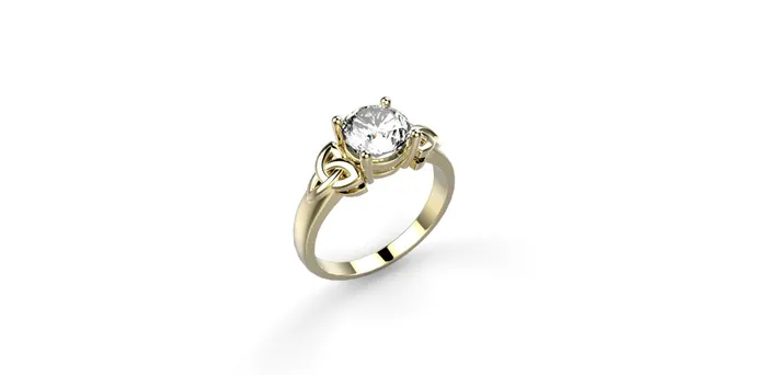 MyUniqueRing Rings Celtic Engagement Ring 14k Yellow Gold Celtic Ring