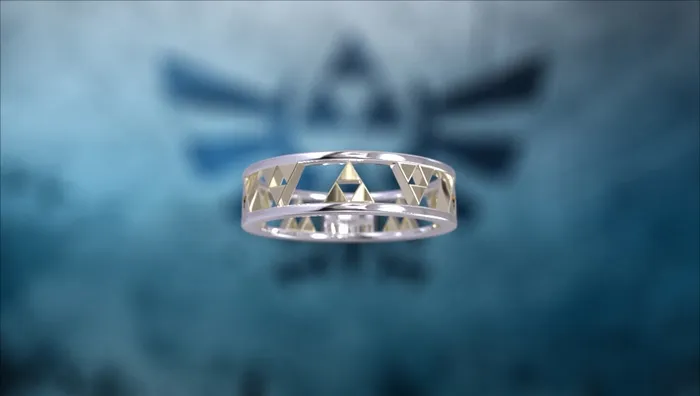 MyUniqueRing Rings Zelda Wedding Band Zelda Engagement Ring Triforce