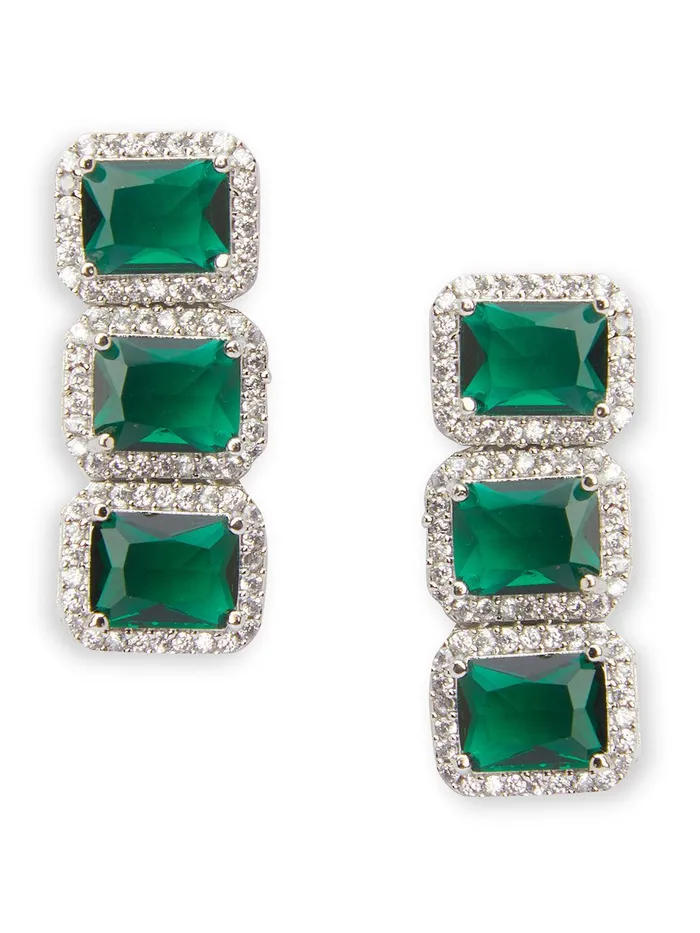 Necklaces Curio Cottage Auric Emerald Green CZ Necklace Set Necklaces Curio Cottage Auric Emerald Green CZ Necklace Set