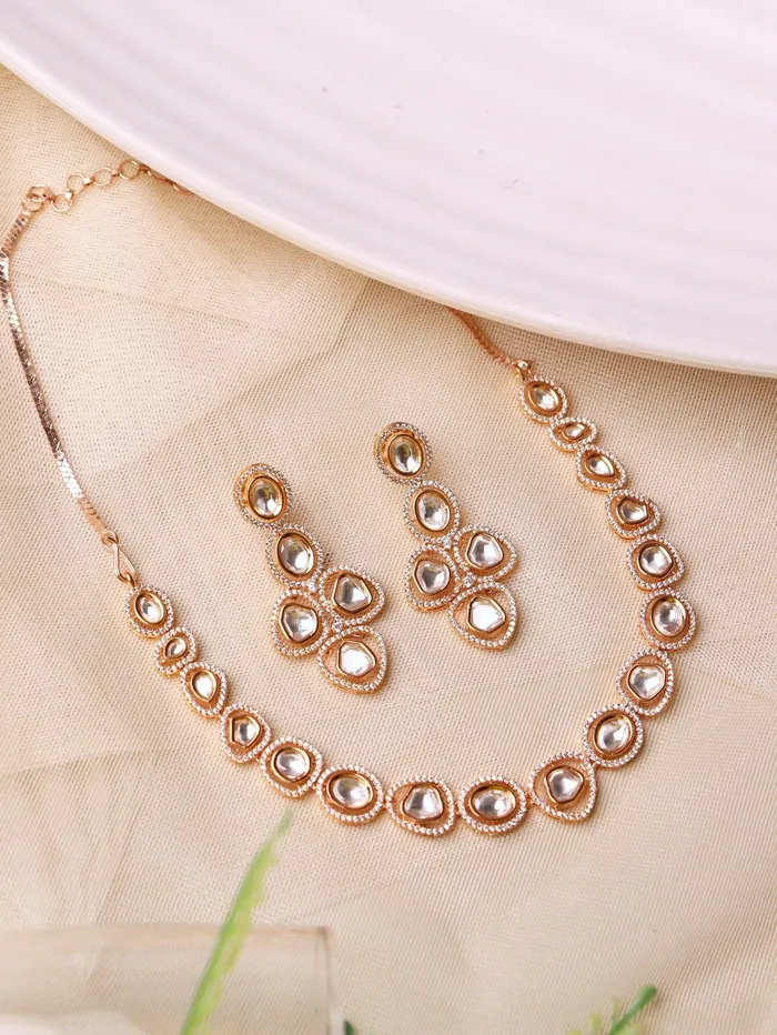 Necklaces Curio Cottage Meira A String of Kundan Necklace Set Necklaces Curio Cottage Meira A String of Kundan Necklace Set