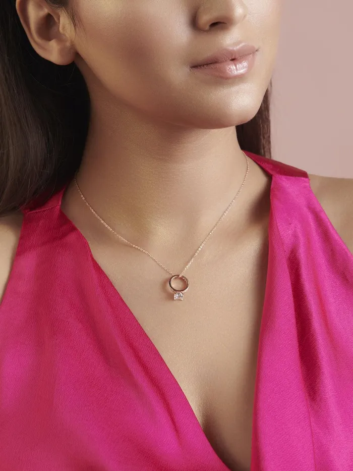 Necklaces Curio Cottage Promise Ring Rose Gold Plated Pure Silver Necklace Necklaces Curio Cottage Promise Ring Rose Gold Plated Pure Silver Necklace