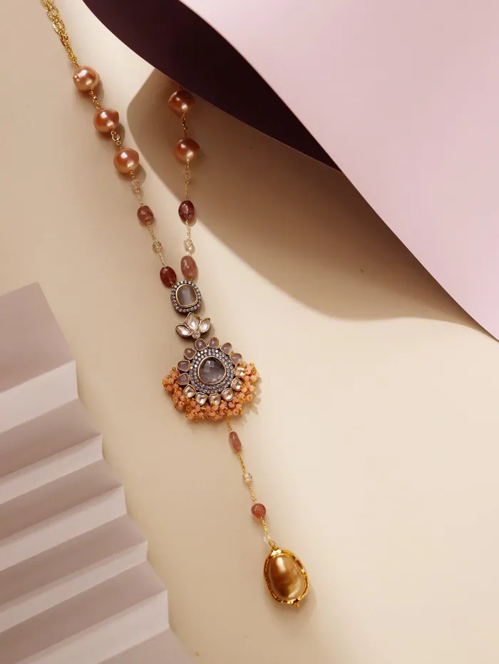 Necklaces Curio Cottage Stone Appeal Baroque Pearl and Stone Long Necklace Necklaces Curio Cottage Stone Appeal Baroque Pearl and Stone Long Necklace