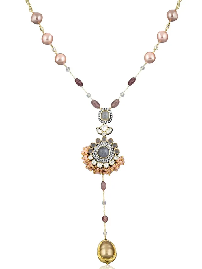 Necklaces Curio Cottage Stone Appeal Baroque Pearl and Stone Long Necklace Necklaces Curio Cottage Stone Appeal Baroque Pearl and Stone Long Necklace