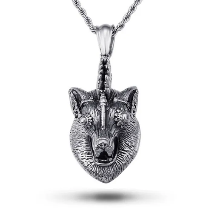 Necklaces Wolf Stuff Steampunk Wolf Necklace