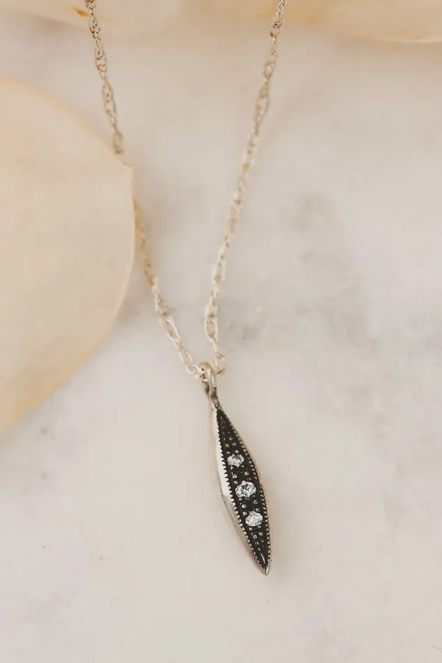 Oxidized Sterling Silver Modern Triple Diamond Peak Necklace Lacee Alexandra Jewelry Necklaces Oxidized Sterling Silver Modern Triple Diamond Peak Necklace Lacee Alexandra Jewelry Necklaces