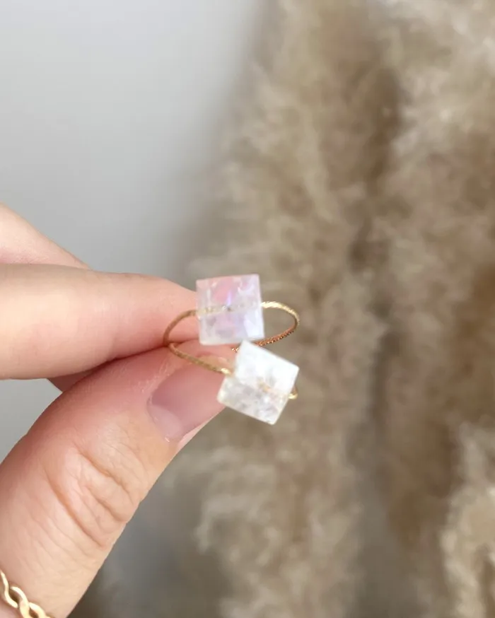 Rings ERIJEWELRY Moonstone Square Daily Serenity Ring