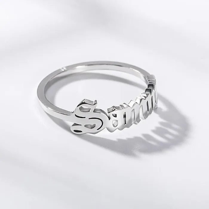 Rings KHLOE JEWELS Custom Jewelry Gothic Custom Name Ring Dainty