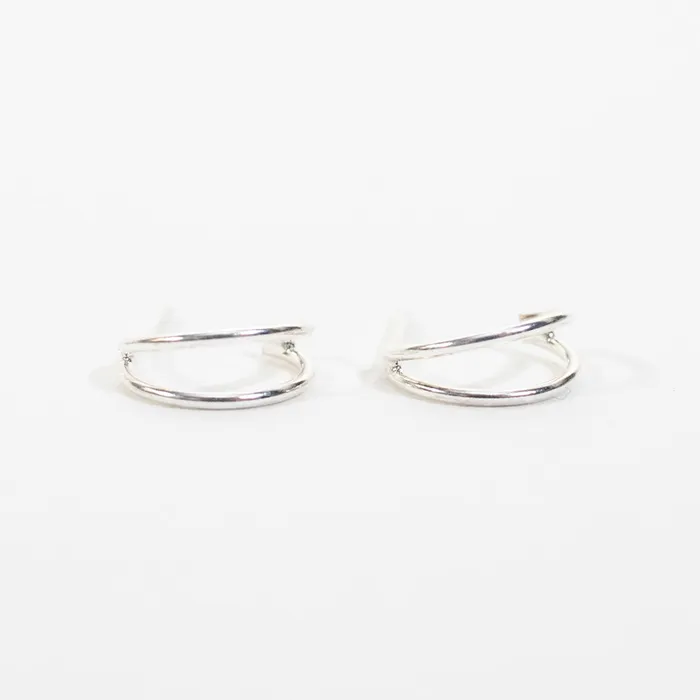 Small Open Silver Hoop Earrings Silver Lotus Earrings