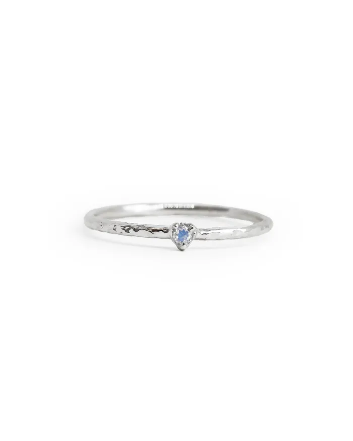 Sterling Silver Dainty Moonstone Ring Lacee Alexandra Jewelry Rings