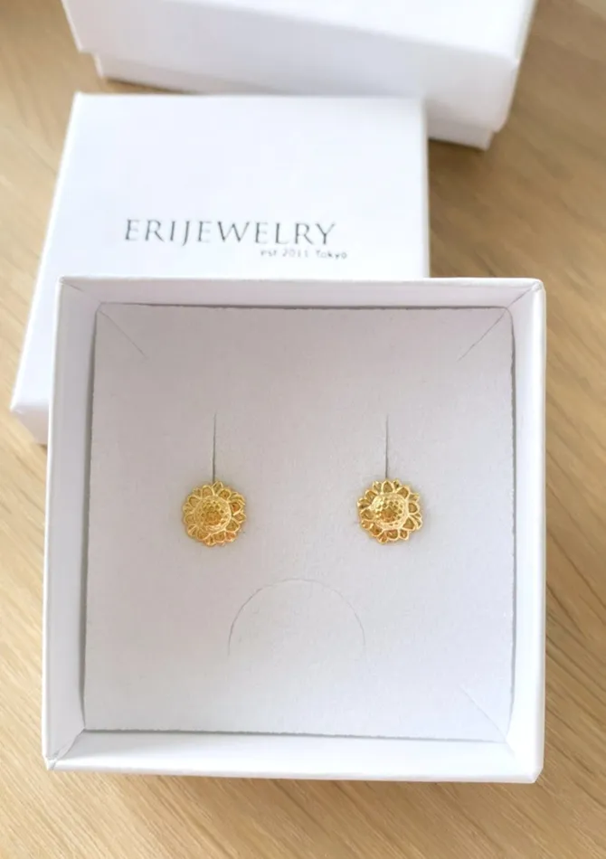 Sunflower Matching Set Studs and Necklace ERIJEWELRY Necklaces